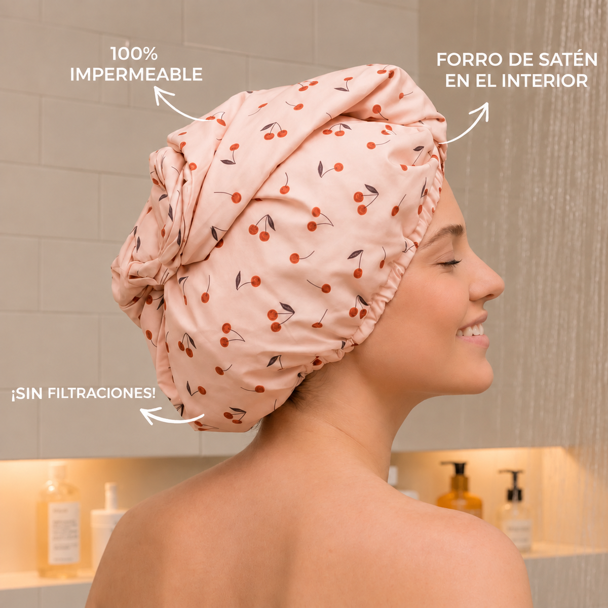 Gorro de Ducha Chili Vainilla | Anti-Frizz y Anti-Humedad